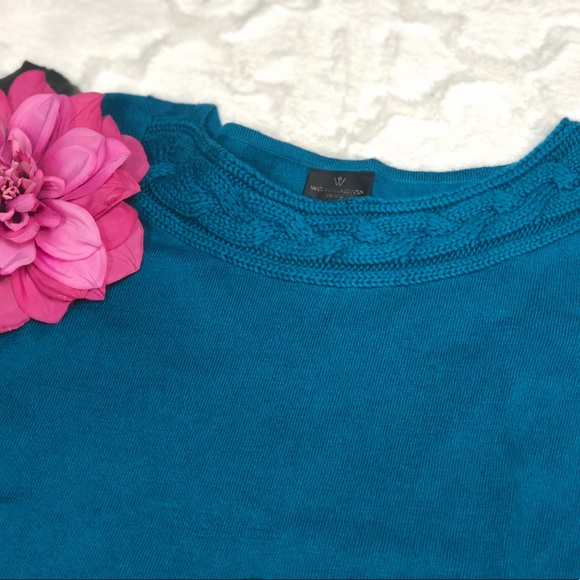 Worthington Petite Business Teal Sweater PM - Picture 7 of 12